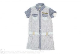 ROPE LOGO SHORT-SLEEVE BUTTON-UP ONE PIECE DRESS by A Bathing Ape