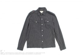 CHECK GRID MILITARY BUTTON-UP SHIRT by Staple