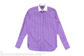 Purple Label White Collar 2 Ply Cotton Button-Up Shirt by Ralph Lauren