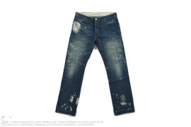 Made & Crafted L01 Straight Distressed Vintage Wash Denim by Levi's