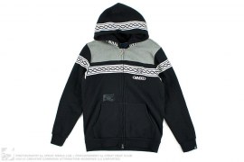 Chain Stripe Border Zip-Up Hoodie by Stage
