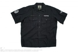 Applique Wing Logo Short Sleeve Button-Up Shirt by A Bathing Ape