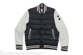 Leather Sleeve Puffer Varsity Jacket by Moncler x Jay-Z