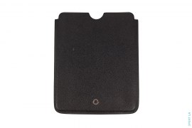 Silver Engraved Plaque  Pebble Leather IPad Case by Bvlgari