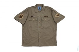 Wing Logo Apehead Applique Short Sleeve Button-Up by A Bathing Ape