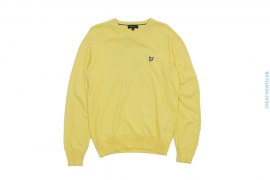 Cotton V-neck Heritage Sweater With Patched Logo by Lyle & Scott