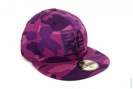 Color Camo Run Logo Fitted Baseball Cap by A Bathing Ape