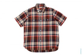 Bape Check Double Pocket Short Sleeve Button-Up Shirt by A Bathing Ape