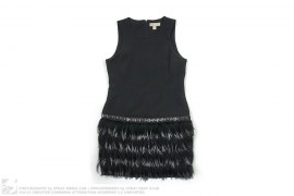 Ostrich Feather & Crepe Dress by Michael Kors
