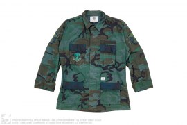 Military Camo Patch Trench Button-Up by U.S. Alterations