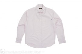 Deluxe Embroidered Seagull Logo Long Sleeve Button Up Shirt by Evisu