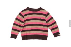 Apehead Chest Hit Tricolor Border Knit Sweater by A Bathing Ape