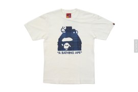 Plaid Half Milo On Apehead Tee by A Bathing Ape