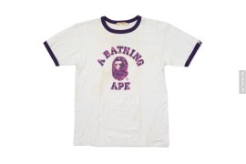 Color Camo College Logo Ringer Tee by A Bathing Ape
