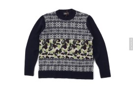 Mr. Bathing Ape ABC Camo Nordic Knit Sweater by A Bathing Ape