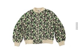 Milo Camo Stone Wash Sweat Bomber Jacket by A Bathing Ape